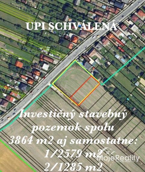 Stavebný pozemok Trenčianska Teplá – časť Dobrá (spolu 3864 m²) alebo samostatne 1285 m2