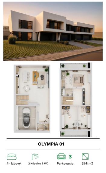 Exkluzívne bývanie v srdci Trenčína – projekt piatich rodinných domov OLYMPIA, STARK Residence