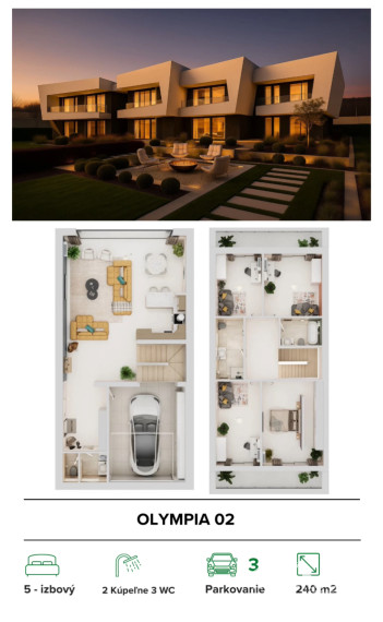 Exkluzívne bývanie v srdci Trenčína – projekt piatich rodinných domov OLYMPIA, STARK Residence