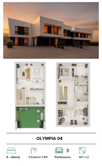 Exkluzívne bývanie v srdci Trenčína – projekt piatich rodinných domov OLYMPIA, STARK Residence