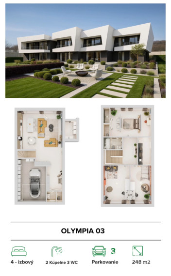 Exkluzívne bývanie v srdci Trenčína – projekt piatich rodinných domov OLYMPIA, STARK Residence