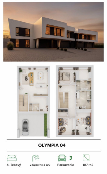 Exkluzívne bývanie v srdci Trenčína – projekt piatich rodinných domov OLYMPIA, STARK Residence